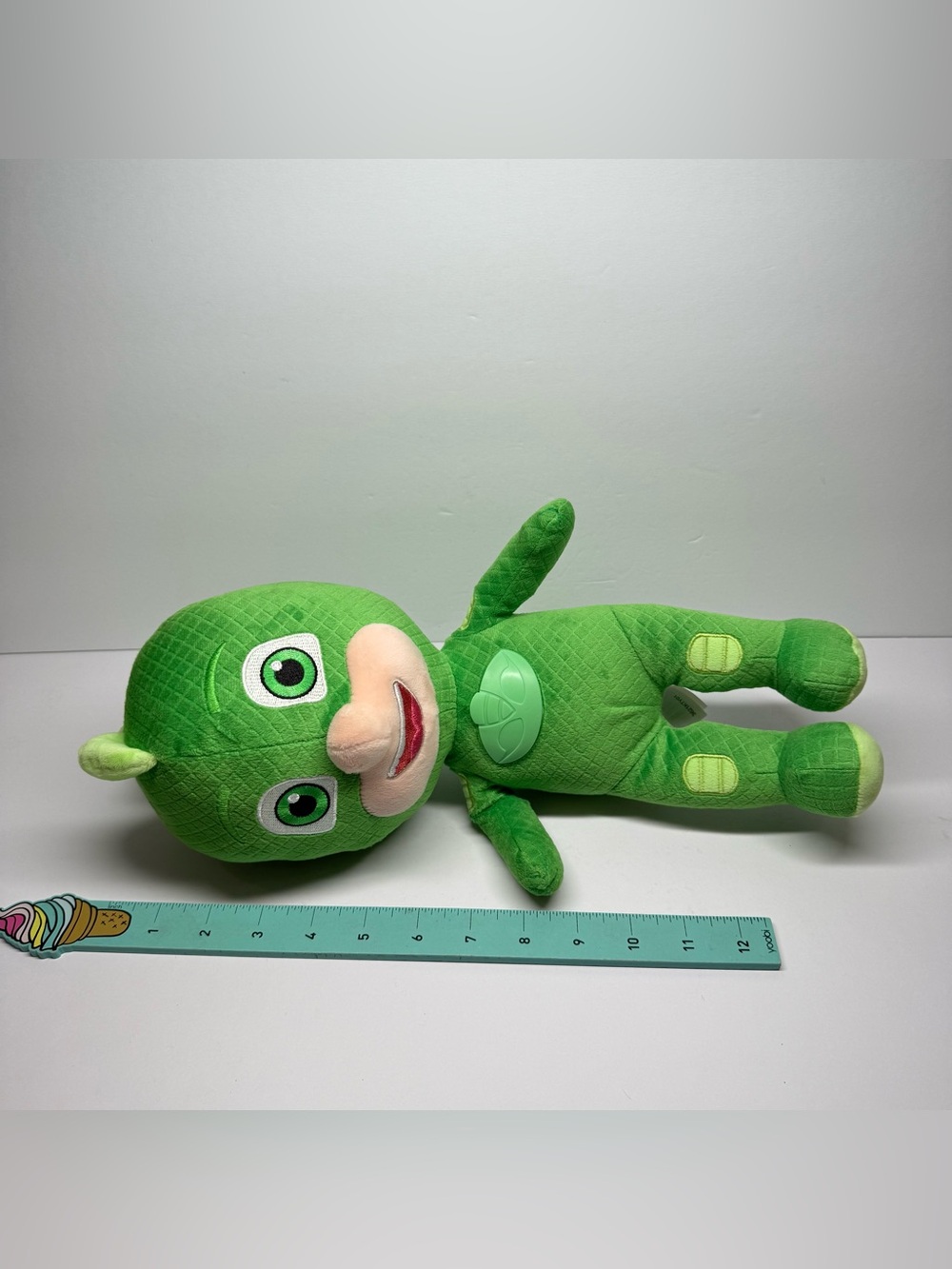 Pj Masks Talking Green Greg Gekko Plush 15" Doll Light Up Sings Talks Just Play - Picture 9 of 9